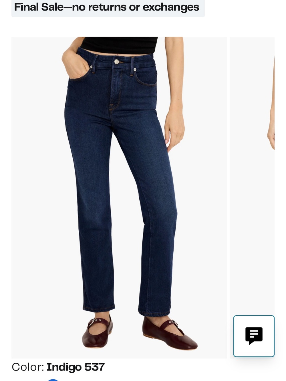 Good American Good Curve High Rise Dark Blue High-Rise Straight Leg Jeans 12/31